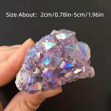 1PC Natural Amethyst Cluster Electroplating Aura Quartz Crystal Cluster Angel Aura Purple Crystal Clusters For Gift