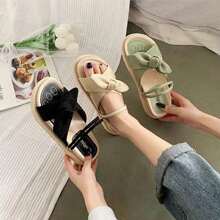 Sandalias De Suela Gruesa De Moda Informal Para Mujer - Negro - Ver 2