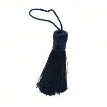 20pcs 4.3 Inch Handmade Silky Floss Mini Tiny Craft Tassels With 2-Inch Cord Loop And Small Chinese Knot For Earrings, Souvenir, Bookmarks, DIY Craft Accessory,Tags - Black - View 7