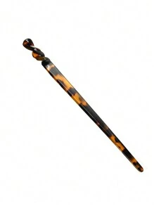 Vintage Style Minimalist Ditsy Floral Acetic Acid Hair Stick For Making Twisted Bun Design, Japanese Style Hair Accessory For Women - 1pc,Leopard Print Hair Pin Hair Bun Maker Bun Hair Piece Hair Styling Pins, School Stuff, Hair Accessories, Head Accessories - Multicolor - View 10