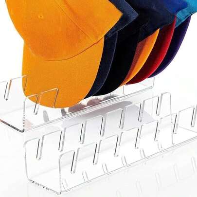 2024 New Hat Stand For Baseball Caps Display And Organizer , No Install Acrylic Hat Holder For 7 Baseball Caps For Bedroom, Closet, Dresser (1pc) Halloween Decorations Halloween Costumes Autumn Decor Festival Decor
