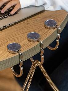 Gancho para bolso plegable - Perchero de mesa plegable para bolso - Colección de perchas para bolsos - Ganchos de escritorio para bolso - Negro - Ver 6