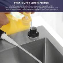 OYAJIA Edelstahl Einbauspüle Küchenspüle Waschbecken Spülbecken+Seifenspender 68x45cm