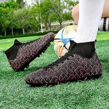 1雙新款男士防滑長釘足球鞋透氣足球靴時尚室外室內足球比賽訓練專業運動鞋 - 黑色 - 查看 5