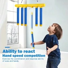 Quick Eye-Hand Coordination Claw Catcher Machine | Portable Anti-Drop Reaction Toy For Kids' Attention And Sensory Training | Parent-Child Interactive Toy | Color Box Pack | Birthday Gift - Yellow Blue - View 10