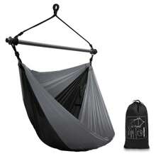 Hammock Chair Swing Chair, Hanging Chair For Outdoor Indoor, Large Lightweight Swing Chair For Kids Adults, Portable Hammock Chair For Camping Black, Gray