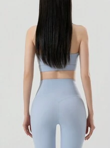 RUNNING GIRL High Impact Shockproof Sports Bra For Running, Yoga & Fitness - Blue - View 4