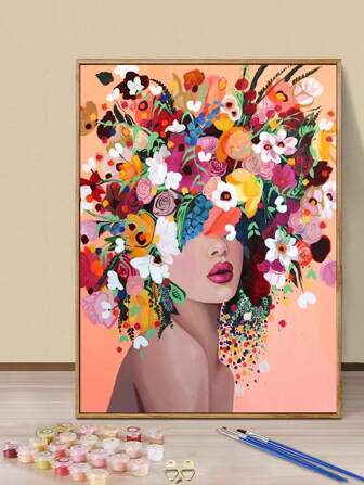 1 Set Multicolor Frameless Digital Oil Painting 40x50cm/16x20in With Paints And Brushes, DIY Painting By Numbers Kit For Girls, Simple And Easy Acrylic Paint Set Home Wall Art Decorative Craft, Best Stress Relief Gift, Suitable For Beginner Adult Art Painting