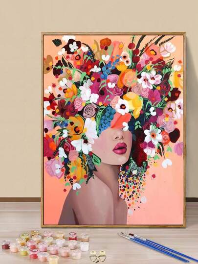 1 jeu de peinture à l'huile numérique sans cadre multicolore 40x50cm/16x20inch avec peintures et pinceaux, kit de peinture DIY par numéros pour filles, ensemble de peinture acrylique simple et facile pour la maison, artisanat décoratif d'art mural, meilleur cadeau de soulagement de stress, convient pour le débutant de peinture d'art adultes.