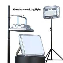 戶外射燈,攜帶式多功能手持燈,適用於家庭使用,無極調光,超長續航 - 銀色 - 查看 1