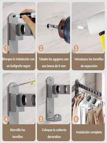 Folding Clothesline For Hanging Clothes - Black - View 6