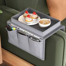 沙發收納袋學生宿舍床邊整理袋扶手側邊掛袋汽車多功能雜物收納袋 - 灰色 - 查看 1