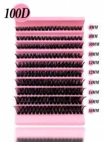 Miss Wink 100D False Eyelashes, 8-16mm Mixed Length, 0.07mm C/D Curl, 72/126/180 Clusters, 4/7/10 Rows, Waterproof, Lightweight, 3D Effect, Suitable For Daily Makeup From Natural To Dramatic, Convenient To Carry, Suitable For Daily Use Or Special Occasions - Black - View 7