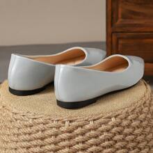 Women's Pointed Toe Fashionable Low Vamp Purple Flat Shoes, Outdoor Leisure, Autumn, Champagne Colored, High-End Feeling, Red Casual, Versatile, Yellow Shoes, Comfortable Black Shoes - Light Grey - View 6