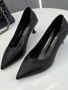 Giày Cao Gót Mũi Nhọn Mới 2024 Xuân/Thu Mới Giày Cao Gót Mỏng Giày Nữ - màu đen - Xem 2