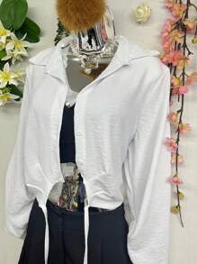 Women Blouses - 白色 - 查看 4