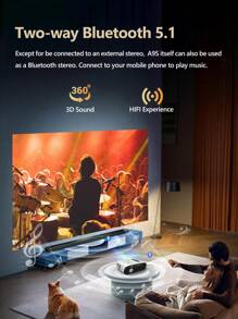 1380 ANSI Lumens Độ sáng cao Wifi 6 Máy chiếu 4K dành cho phim 5G WIFI Hệ thống Android TV 9.0 tích hợp Rạp hát tại nhà Full HD 1080P Máy chiếu chùm tia ban ngày HDR10 - Phích cắm loại C của EU (220-240V) - Xem 5