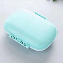 1入組純藍色每日藥丸整理盒8個隔間便攜式藥物盒旅行儲物盒防潮小8格藥盒旅行藥丸整理盒小藥盒便攜式保持器容器，適用於旅行家居學校用品大學宿舍必備