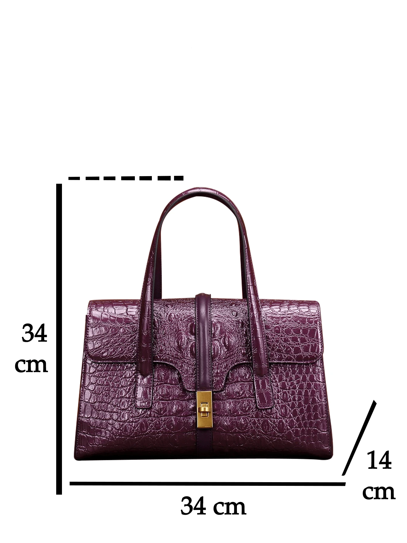 POHO A Solid Color Shiny PVC Crocodile Pattern Leather Large Handbag ...