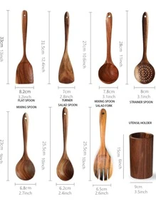 8pcs Wooden Cooking Utensil Set