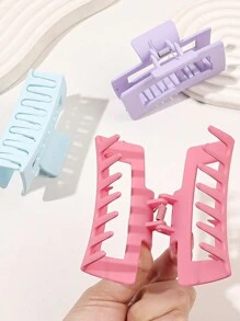 1个/6个装春夏清新粉彩哑光中号简约日常发爪夹，多巴胺发夹发卡发夹发饰，学生用品，大学秋冬发夹，女士度假装扮发饰 - 彩色 - 查看 2