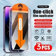 3入組iphone 11-15 Pro Max高清隱私屏幕保護貼,光澤鋼化玻璃守衛,防窺保護,兼容iphone Xs Max Xr X - 黑色 - 查看 12