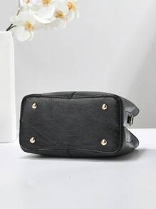 Geantă de mână vintage de culoare solidă PLANEE, geantă mică de vară cu mini îmbinare, cu decorare cu fundiță, geantă de umăr/încrucișată