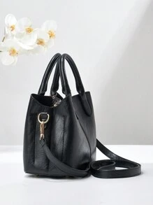 Geantă de mână vintage de culoare solidă PLANEE, geantă mică de vară cu mini îmbinare, cu decorare cu fundiță, geantă de umăr/încrucișată