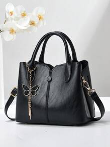 Geantă de mână vintage de culoare solidă PLANEE, geantă mică de vară cu mini îmbinare, cu decorare cu fundiță, geantă de umăr/încrucișată