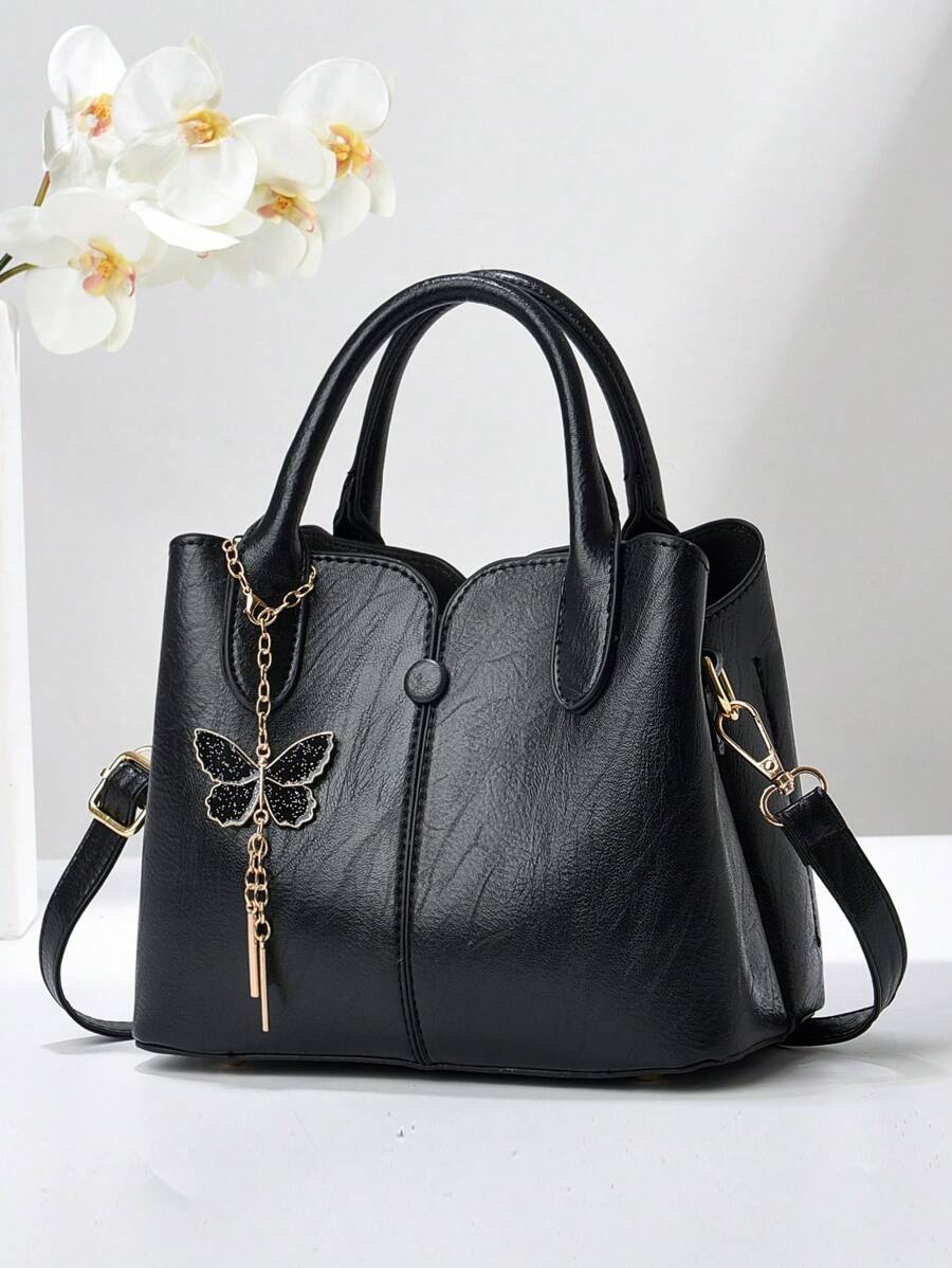 Geantă de mână vintage de culoare solidă PLANEE, geantă mică de vară cu mini îmbinare, cu decorare cu fundiță, geantă de umăr/încrucișată