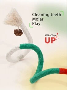 Pet Teeth Cleaning And Grinding Rope Toy, Durable And Self-Entertaining Cat Toy - Multicolor - View 3
