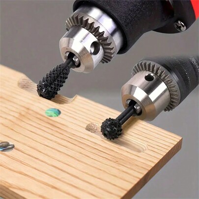 5pcs/10pcs Hexagonal DIY Woodworking Rotary Rasp Set, Rotary Burrs Set, Wood Carving File Drill Bits Set, Hexagonal Rotary Tool Set For DIY Woodworking Wood Carving Polishing Grinding Sculpting,Tool Accessories