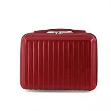 14-Inch Women's Carry-On Luggage Cosmetic Bag, Mini Storage Box, Company Gift, Retro Fashionable Lightweight Luggage, Children's Student's Birthday Souvenir, Multi-Functional Luggage, Cute Storage Box, Portable Retro Lightweight Carry-On Luggage, Travel Lockable Cabin Luggage, Small Lightweight Storage Cosmetic Bag, Children's Student's Birthday Souvenir, New Luggage, Mother's Bag, Handheld Cosmetic Bag, Multi-Functional Portable Small Box, Shoulder Bag, Women's Fashionable. Durable Suitcase Trip School Holiday Honeymoon Vacation Study Abroad Graduation Men Boys Girls - Red - View 3