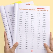 Libro de trabajo de matemáticas de tabla de multiplicación, libro de trabajo de matemáticas de multiplicación y división de 9x9, tarjetas de memoria de multiplicación y división, libro de trabajo de aritmética (incluye chino, enviado con asignación) Escolar, estudiante, papelería, suministros escolares - Multicolor - Ver 1