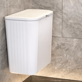 1pc High-Aesthetic Kitchen Hanging Trash Can With Lid, Household Use