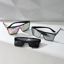 3 Pares de Óculos de Sol Estilosos para Homens e Mulheres com Lentes Revestidas, Ótimos para Acessórios de Ciclismo, Praia, Verão, Praia, Exterior, Viagem - Preto - Visão 2