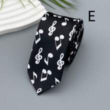 1pc Men's 5cm Music Note Print Handmade Necktie, Father's Day Gift, Stylish TieMen Necktie - Multicolor - View 6