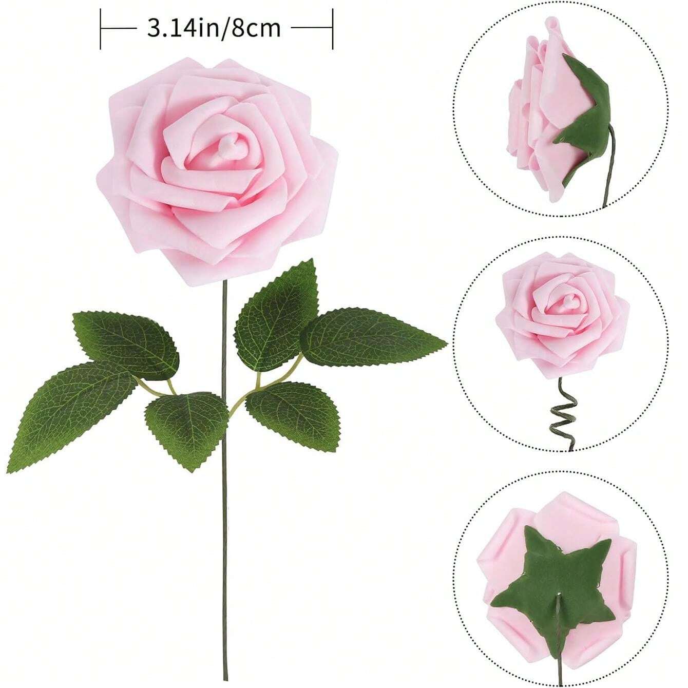 Artificial Flowers 7/12/17/22/27/32pcs Real Looking Ivory Foam Fake