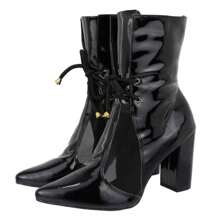 Women Mid-Calf Boots - 黑色 - 查看 1