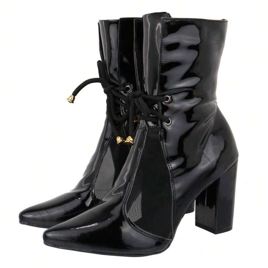 Women Mid-Calf Boots - 黑色 - 查看 1