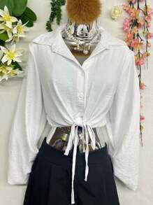 Women Blouses - 白色 - 查看 1