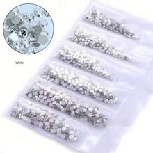 1728 Pcs Flat Back Crystal Glass Nail Art Rhinestones. 4#-12# 6 Sizes Mix DIY Decorations For Nails, Clothes, Bags, Hair Accessories, Cars, Beddings, Pendants, Etc. Suitable For Teenage Girls, Women Nail Art, Eye Makeup, Face Stickers, Jewelry Decoration Flat Back Rhinestones. 6 Bags Of Crystal Glass Flat Back Rhinestones. Nail Charms Nail Gems Nail Supplies