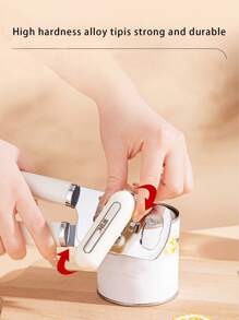 1 Dụng cụ mở hộp bằng thép không gỉ đa chức năng, Tay cầm chống trượt ABS đơn giản màu trắng, Lưỡi hợp kim có độ cứng cao, Dụng cụ mở nắp chai bằng tay tiết kiệm sức lao động, Chống ăn mòn, Bền, Độ sắc nét lâu dài, Bề mặt cắt phẳng, Dụng cụ mở nắp dễ dàng cho gia đình cho nhà bếp, Nhỏ Và lon lớn, nắp bia, lon thiếc, 8,26 inch - Bạc - Xem 3