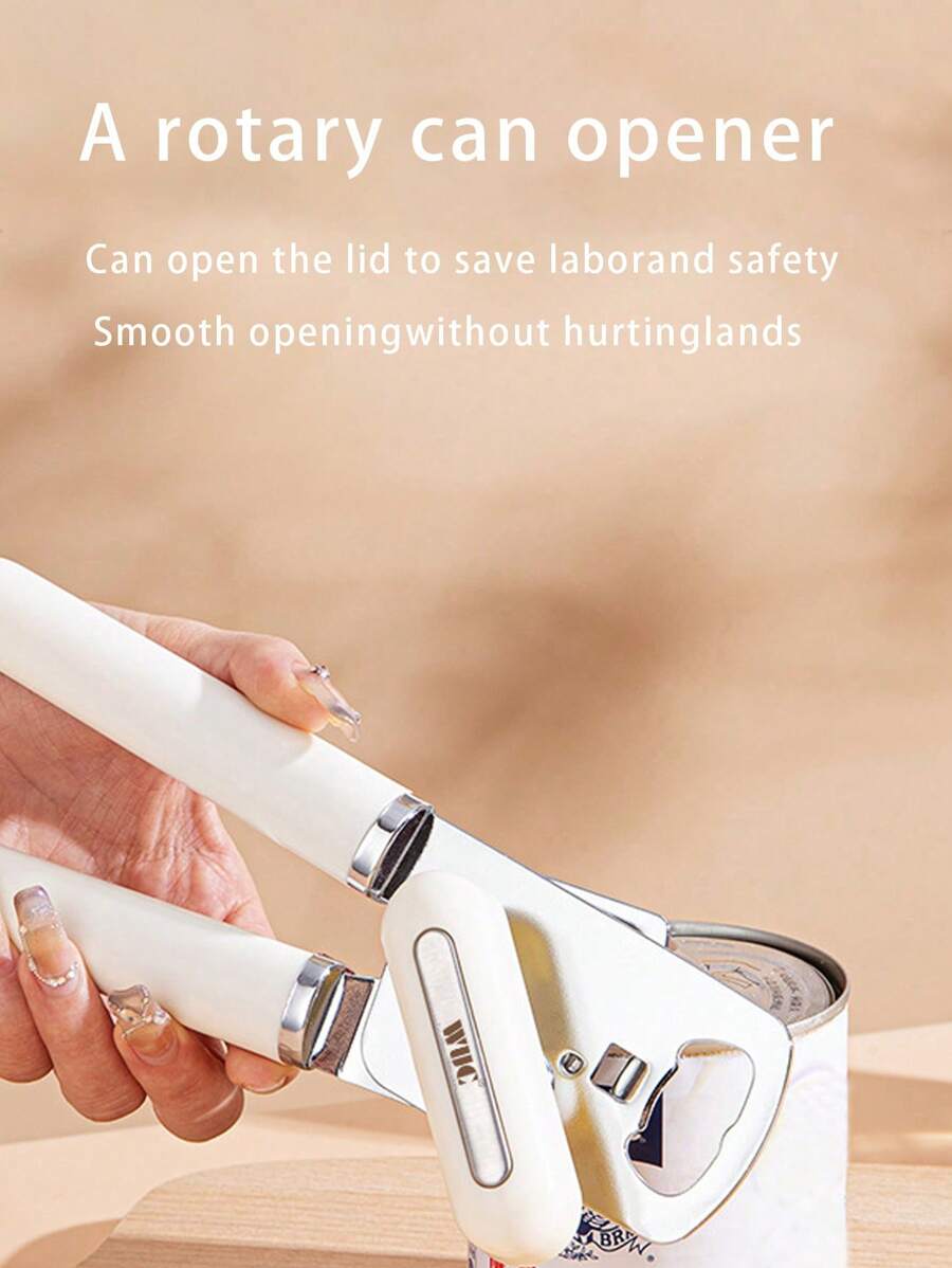 1 Dụng cụ mở hộp bằng thép không gỉ đa chức năng, Tay cầm chống trượt ABS đơn giản màu trắng, Lưỡi hợp kim có độ cứng cao, Dụng cụ mở nắp chai bằng tay tiết kiệm sức lao động, Chống ăn mòn, Bền, Độ sắc nét lâu dài, Bề mặt cắt phẳng, Dụng cụ mở nắp dễ dàng cho gia đình cho nhà bếp, Nhỏ Và lon lớn, nắp bia, lon thiếc, 8,26 inch - Bạc - Xem 1