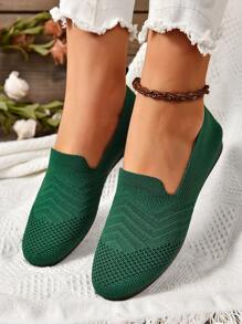 Women's Comfortable Breathable Slip-On Flat Casual Sports Shoes, Latest Fashion, Non-Slip Outsole