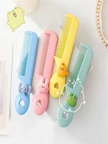 1 miếng Dễ thương Trẻ em Mini Lược Hoạt hình Có thể mang đi Kẹo Có màu sắc Nhỏ bé Lược chải tóc Tóc mái , Tóc Gãy  , Đầu tròn Răng , Nhỏ bé Cô gái Lược chải tóc - Hồng - Xem 8