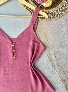 Women Tank Tops & Camis - Màu hồng gỉ - Xem 2