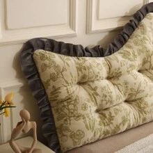 1pc Crown Shaped Crystal Velvet Pillow Headboard Cushion, Solid Color - Print Jungle Rabbit - View 4