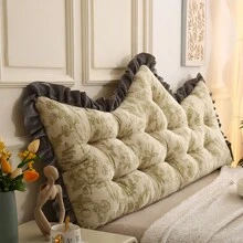 1pc Crown Shaped Crystal Velvet Pillow Headboard Cushion, Solid Color - Print Jungle Rabbit - View 3