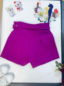 Women Shorts - 紫色 - 查看 2
